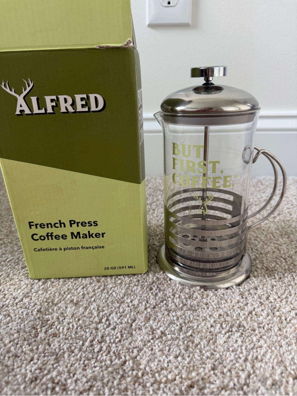 Alfred French Press Coffee Maker - “but first, coffee”